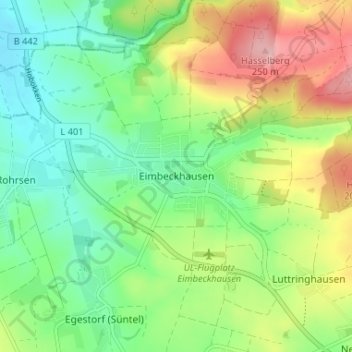 Eimbeckhausen topographic map, elevation, terrain