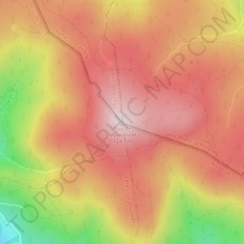 Puy de Montoncel topographic map, elevation, terrain