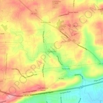Bondsville topographic map, elevation, terrain