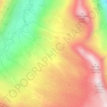 Alpi Graie topographic map, elevation, terrain
