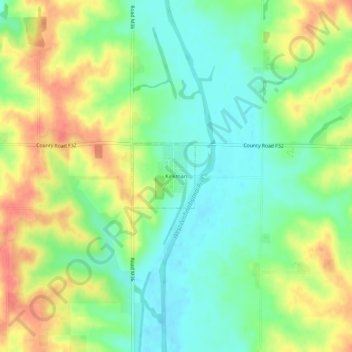 Kirkman topographic map, elevation, terrain