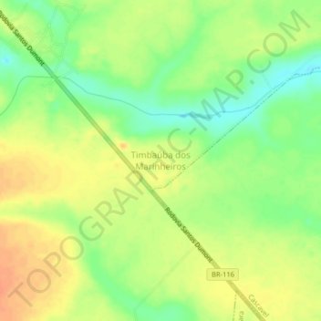 Timbaúba dos Marinheiros topographic map, elevation, terrain