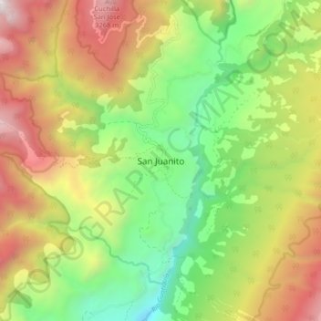 San Juanito topographic map, elevation, terrain