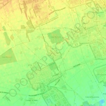 Monzoro topographic map, elevation, terrain