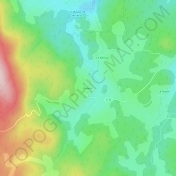 Bugeac topographic map, elevation, terrain