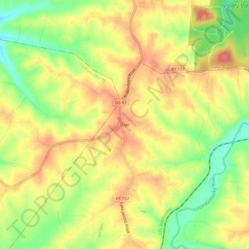 Sligo topographic map, elevation, terrain