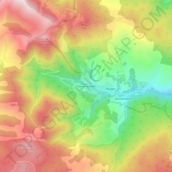 Gornji Ljubis topographic map, elevation, terrain