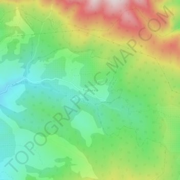 Turburea topographic map, elevation, terrain