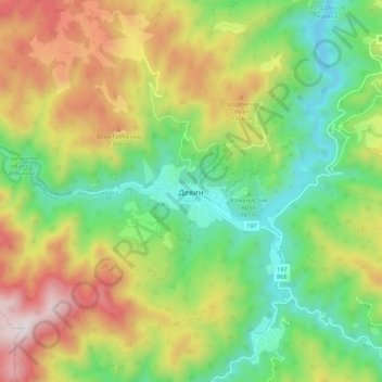 Devin topographic map, elevation, terrain
