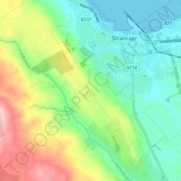 Auchtralure topographic map, elevation, terrain