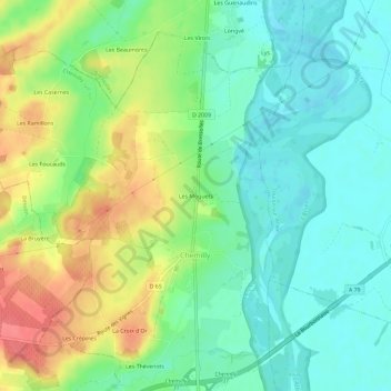 Les Moquets topographic map, elevation, terrain