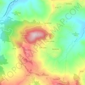 Montefreddo topographic map, elevation, terrain