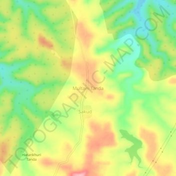 Multani Tanda topographic map, elevation, terrain