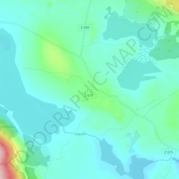 Offerdal topographic map, elevation, terrain