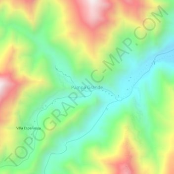 Pampa Grande topographic map, elevation, terrain
