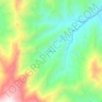 Mollkuqe topographic map, elevation, terrain