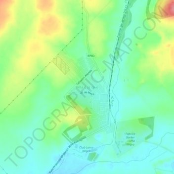 Villa Cacique topographic map, elevation, terrain