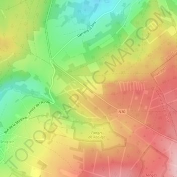 Belle-Haie topographic map, elevation, terrain