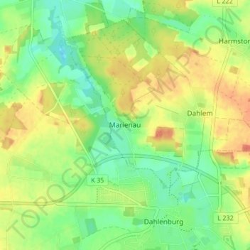 Marienau topographic map, elevation, terrain