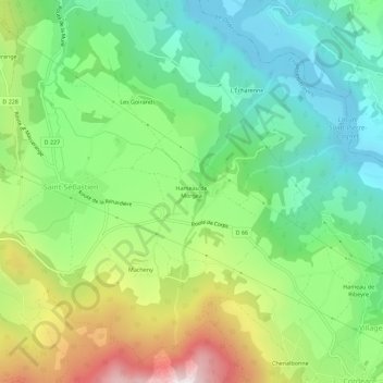 Hameau de Morgea topographic map, elevation, terrain