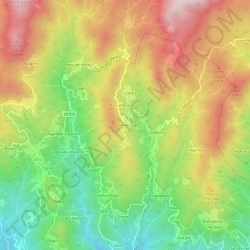 Merlera topographic map, elevation, terrain