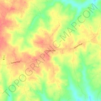 Cotton Town topographic map, elevation, terrain