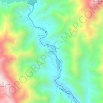 Cacheuta topographic map, elevation, terrain