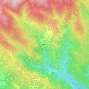 Sevivas topographic map, elevation, terrain