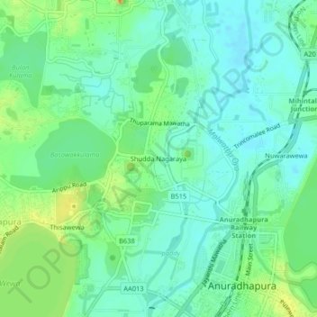 Shudda Nagaraya topographic map, elevation, terrain