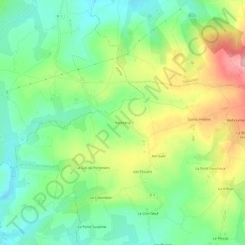 Kermaria topographic map, elevation, terrain