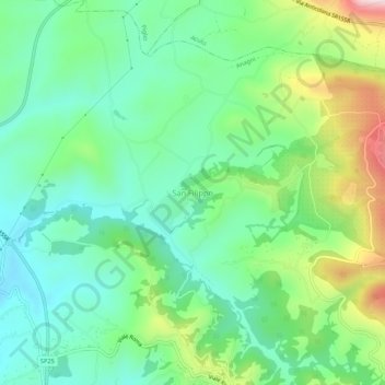 San Filippo topographic map, elevation, terrain