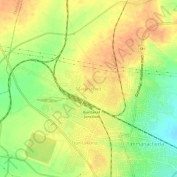 Madinabad topographic map, elevation, terrain