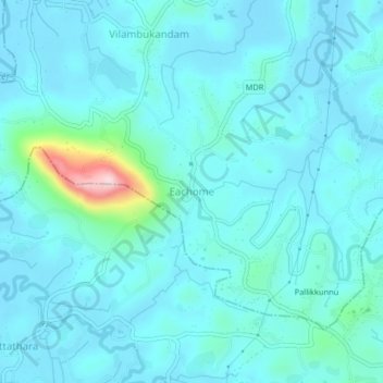 Eachome topographic map, elevation, terrain
