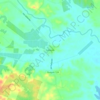 Safando topographic map, elevation, terrain