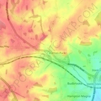 Catchem's End topographic map, elevation, terrain