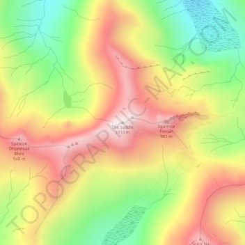 The Saddle topographic map, elevation, terrain