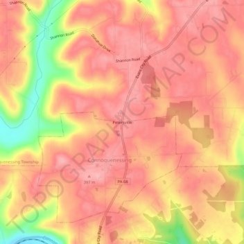 Petersville topographic map, elevation, terrain