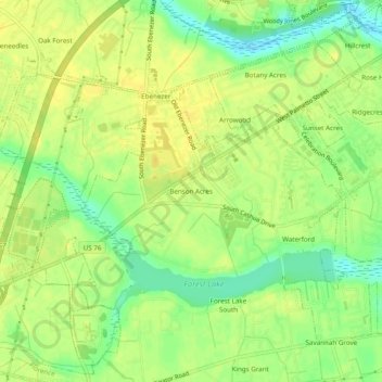 Benson Acres topographic map, elevation, terrain
