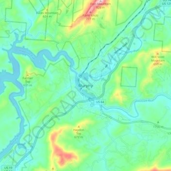 Murphy topographic map, elevation, terrain