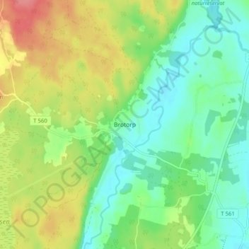 Brotorp topographic map, elevation, terrain