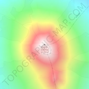 Volcán Llaima topographic map, elevation, terrain