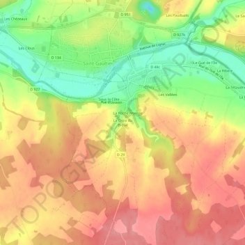 La Croix du Breuil topographic map, elevation, terrain