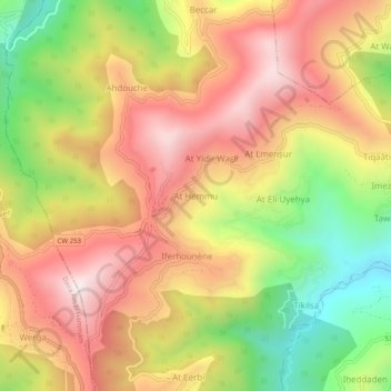 Ait Hammou topographic map, elevation, terrain