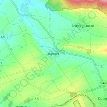 Bäntorf topographic map, elevation, terrain