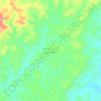 Batu 16-18 Jalan Sook topographic map, elevation, terrain