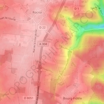 Le Grand Hongreaux topographic map, elevation, terrain