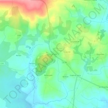 La Gare topographic map, elevation, terrain