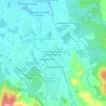 Kampung Sungai Chik Tambahan topographic map, elevation, terrain