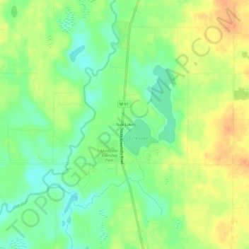 Turk Lake topographic map, elevation, terrain