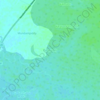 Pampaddy topographic map, elevation, terrain